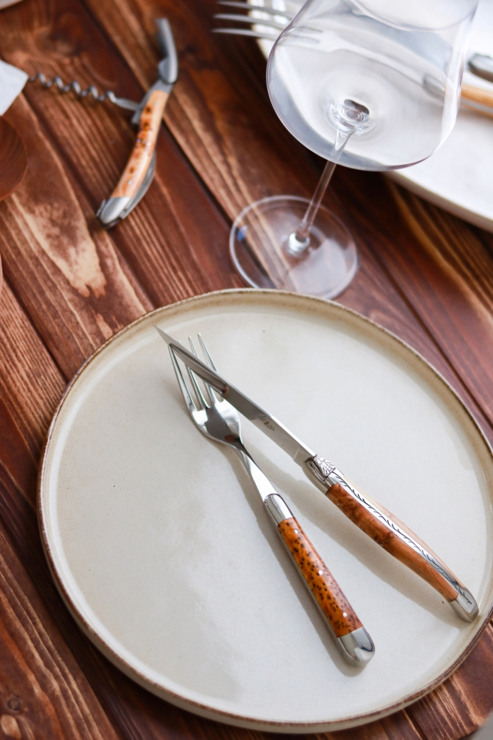 Six forks, En handle, polished, Tradition - Forge de Laguiole