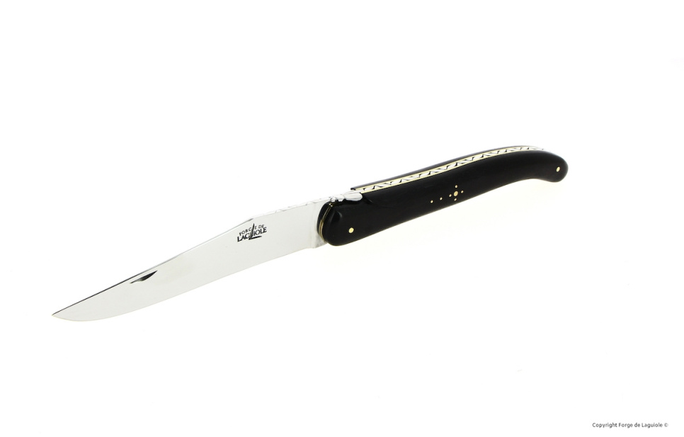 Carving set 21 cm, Ebony handle, folding, Signature - Forge de Laguiole