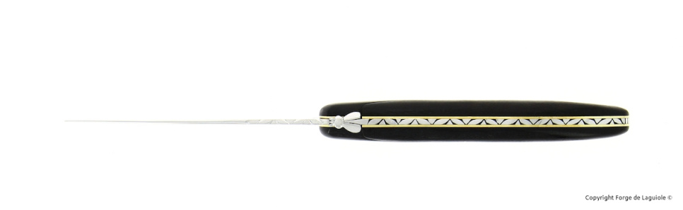Carving set 21 cm, Ebony handle, folding, Signature - Forge de Laguiole