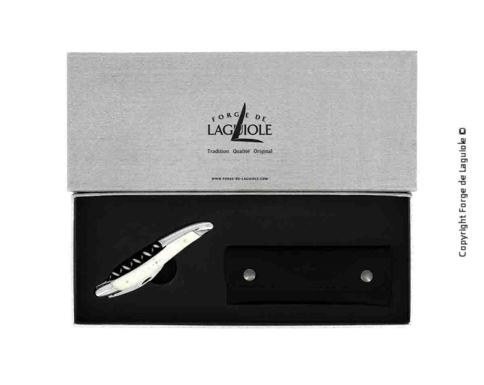 Sommelier knife of bone, damascened with decoration, Collection - Forge de Laguiole in the group Bar & Wine / Wine accessories / Sommelier Knives & Bottle Openers at KitchenLab (1446-32957)