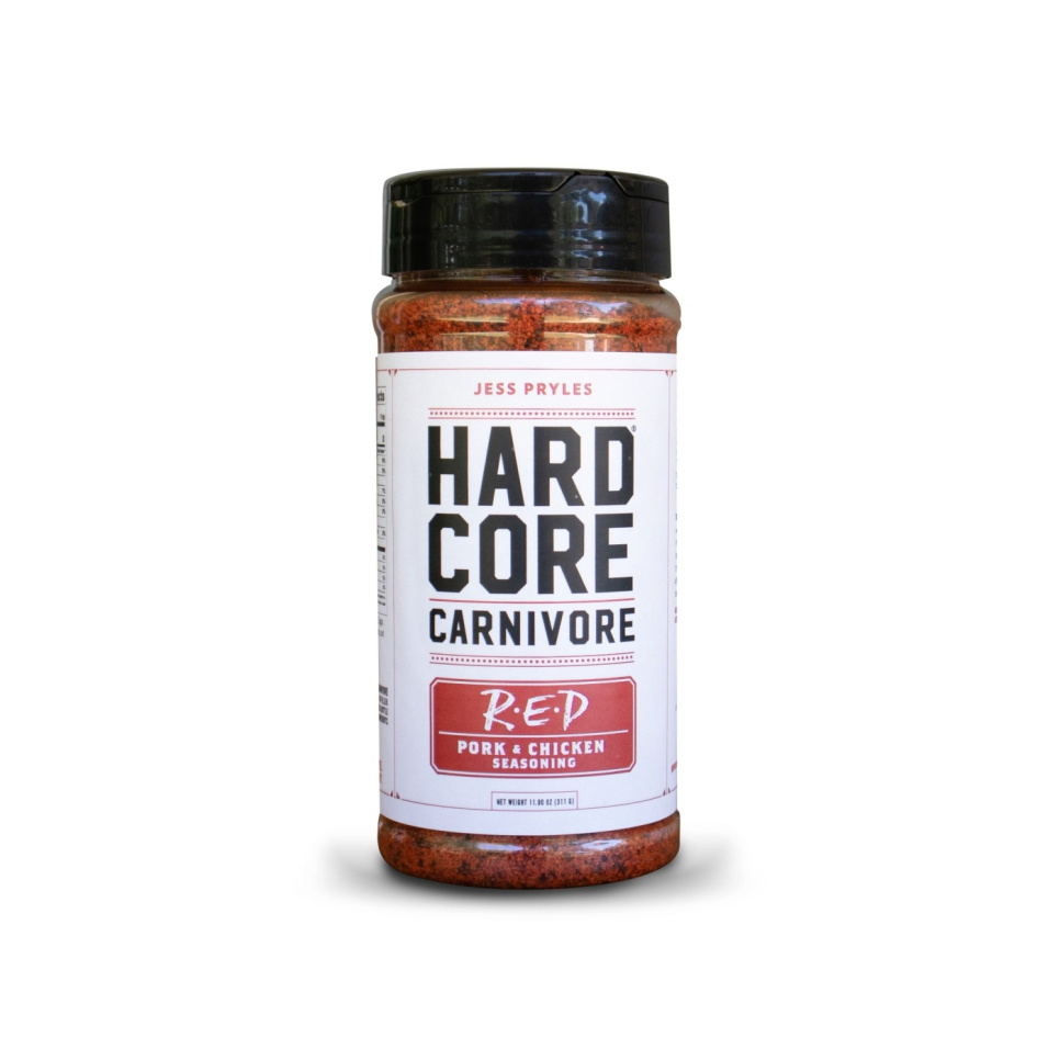Hardcore Carnivore Red, rub for pork/chicken/BBQ, 312 g - Jess Pryles in the group Barbecues, Stoves & Ovens / Barbecue accessories / Other barbecue accessories at KitchenLab (1451-23521)