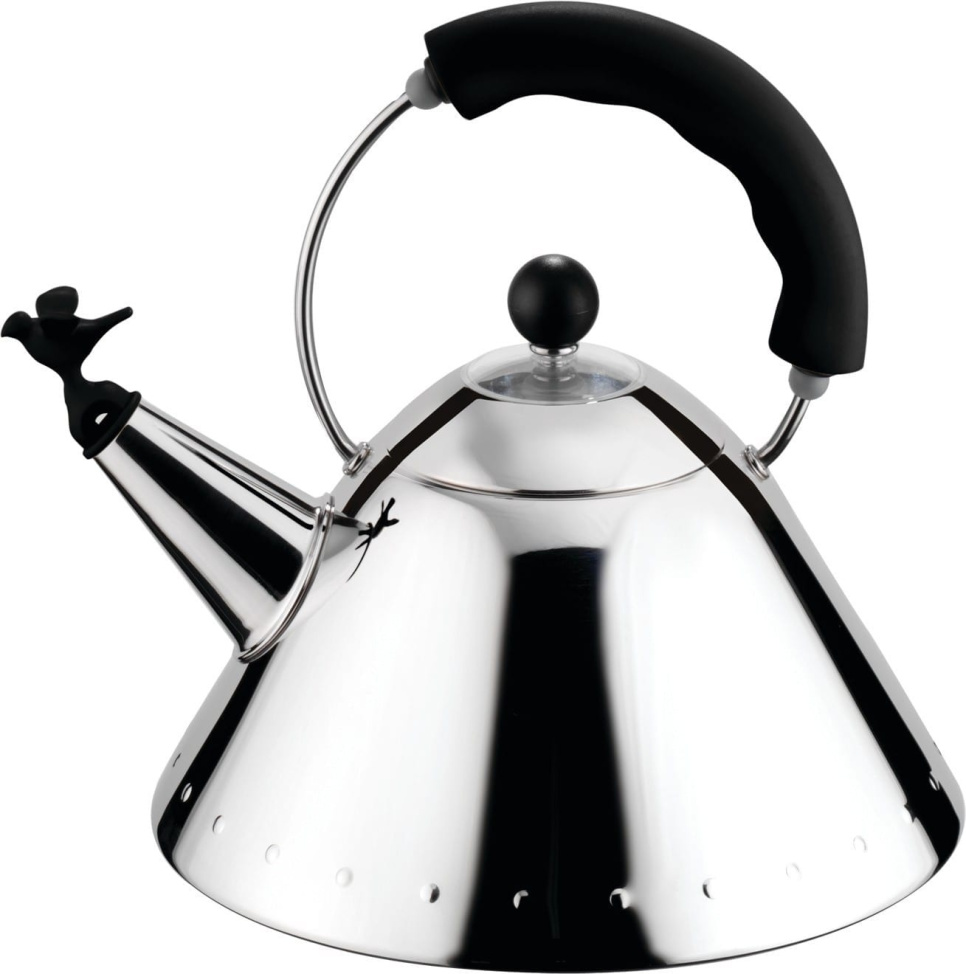 Tea stock pot 9093, RF steel/black - Alessi in the group Tea & Coffee / Tea / Tea Kettles at KitchenLab (1466-12126)
