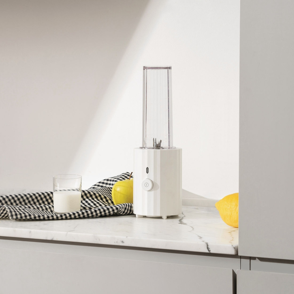 Blender / Mini Mixeur personnel, plissé, blanc - Alessi