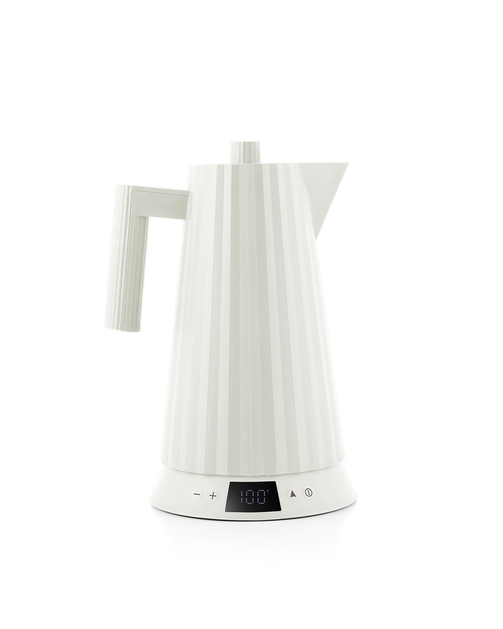 ALESSI ZENIT ホワイト Kettle with temperature control, Plissé, White - Alessi