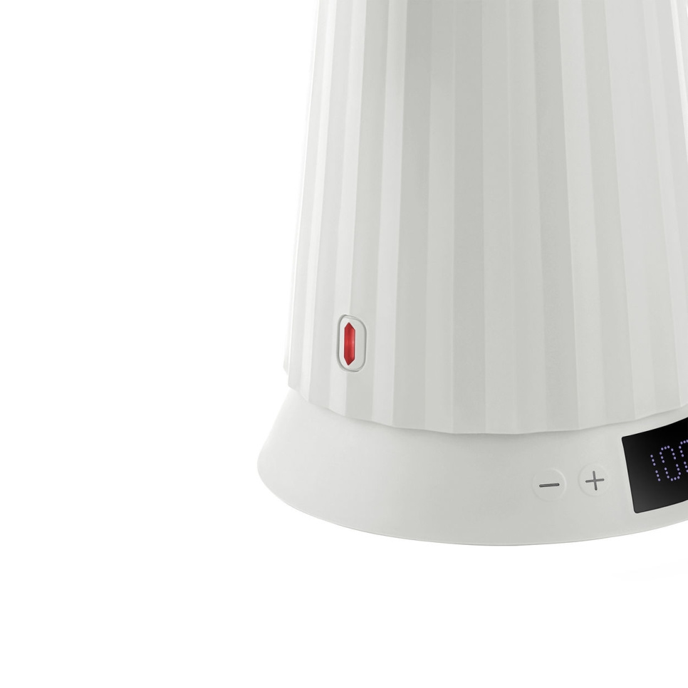 Kettle with temperature control, Plissé, White - Alessi