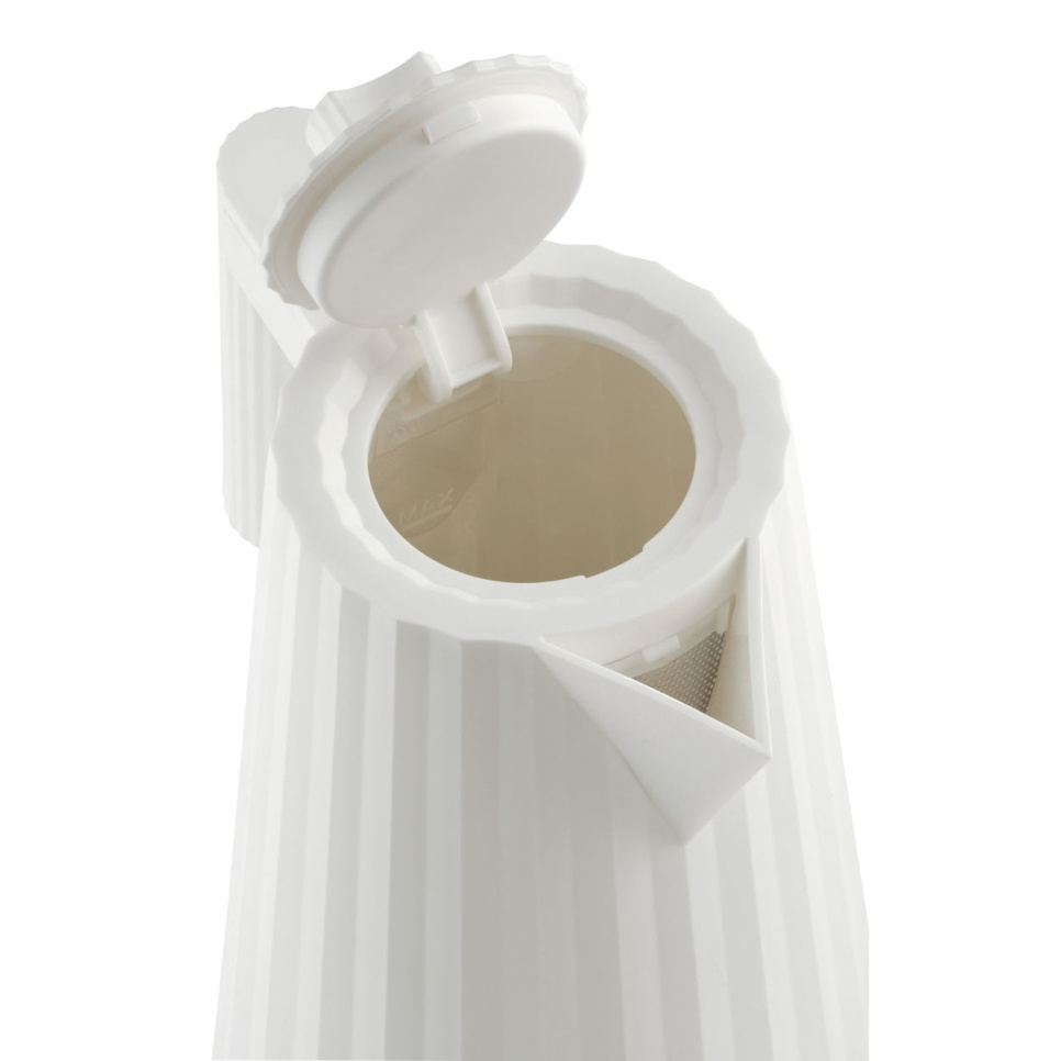 Kettle with temperature control, Plissé, White - Alessi