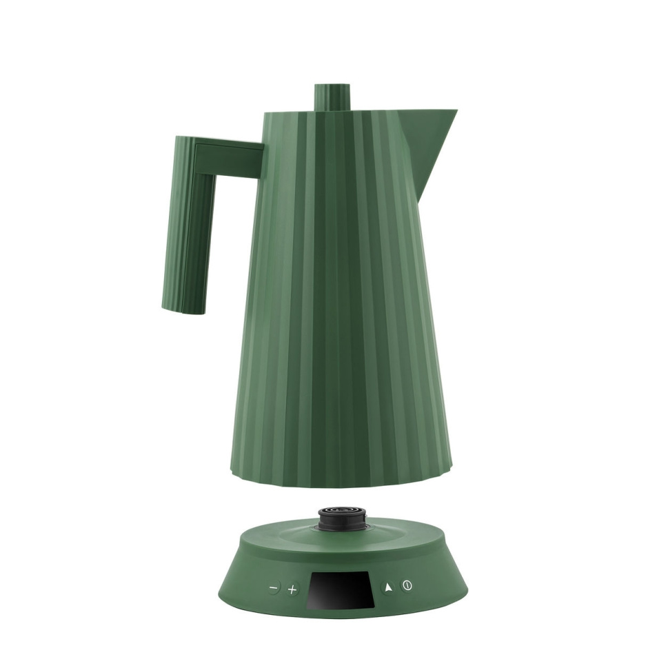 Kettle with temperature control, Plissé, Green - Alessi