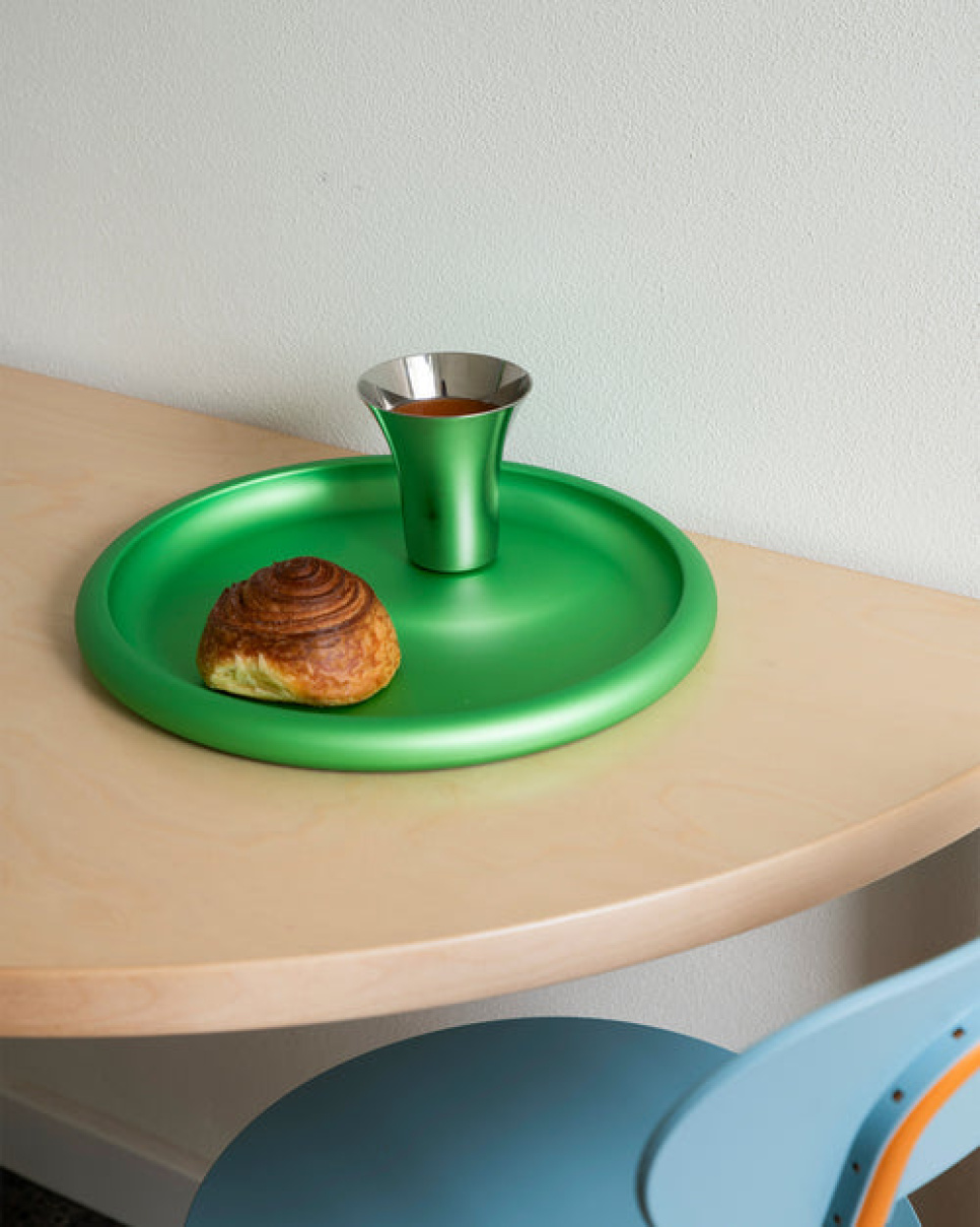 Serviertablett aus eloxiertem Aluminium, Discolo – Alessi – Grün