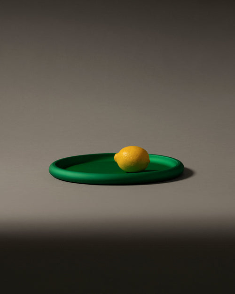 Serviertablett aus eloxiertem Aluminium, Discolo – Alessi – Grün