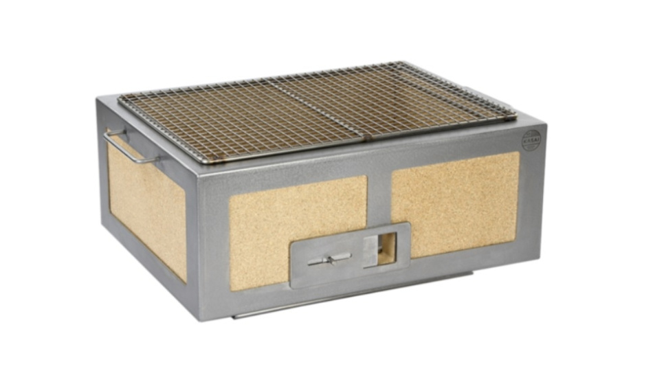 Table Grill/Conro Grill with Stainless Steel Frame, Medium Wide 46 x 36 cm - Kasai