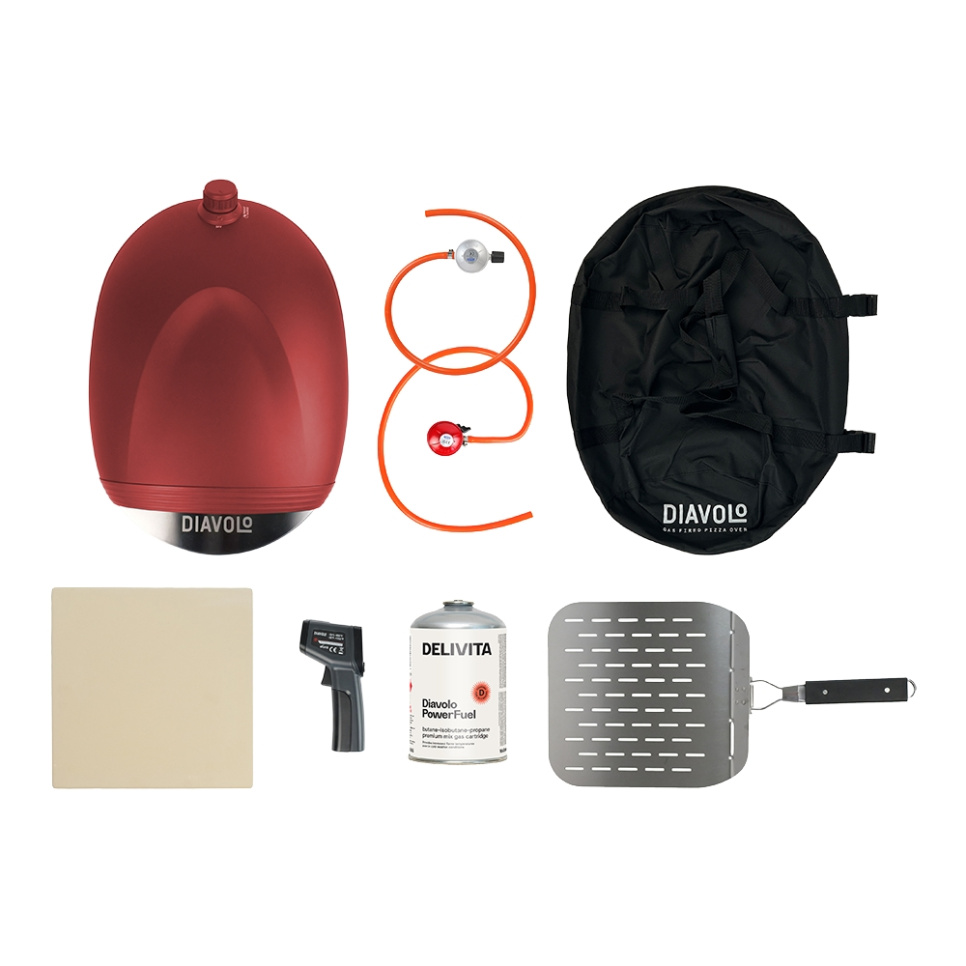 Pizza oven Diavolo, Gas fired, Red - Delivita