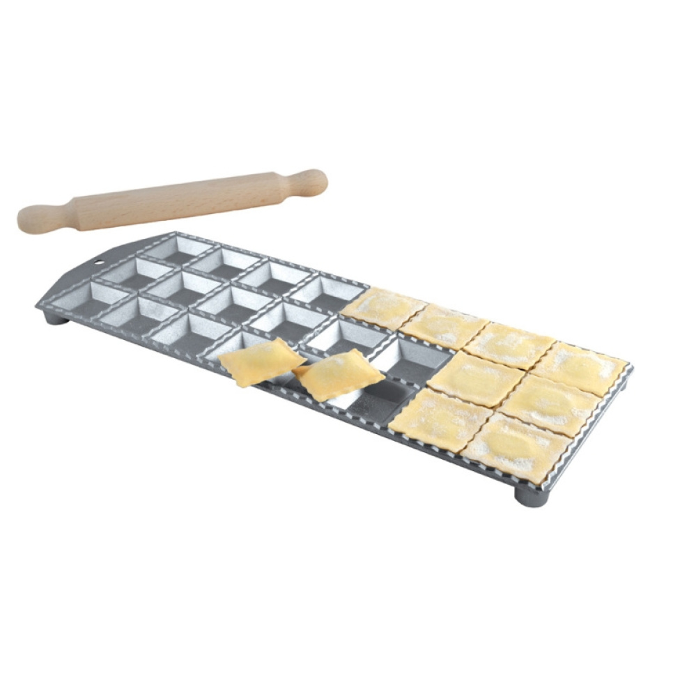 Ravioli mold with rolling pin, 24 square pieces - Eppicotispai in the group Kitchen appliances / Other kitchen appliances / Pasta machines at KitchenLab (1524-29475)