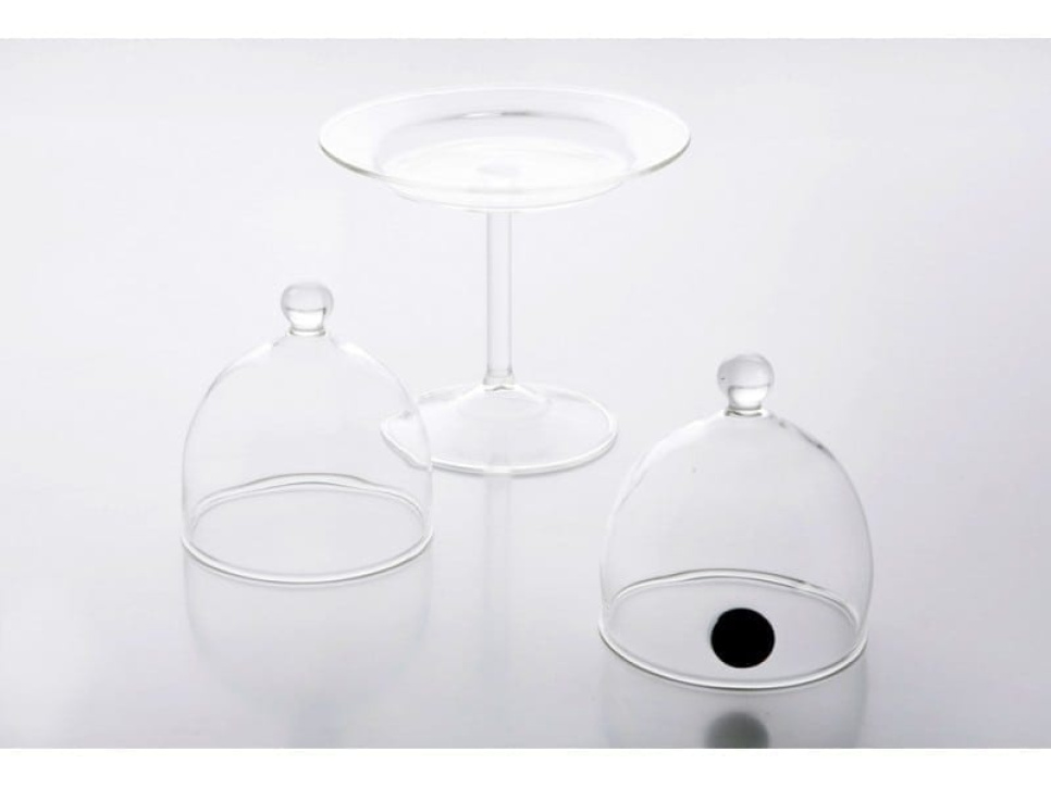 Dôme Rubi avec valve et plat en verre sur pied - 100% Chef dans le groupe Électroménager / Autre Électroménager / Chalumeaux de cuisine l\'adresse The Kitchen Lab (1532-14382)