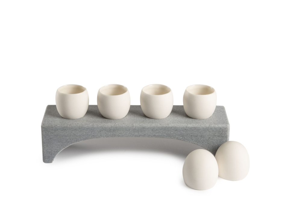 Eggs in porcelain for serving, white, 6-pack - 100% Chef