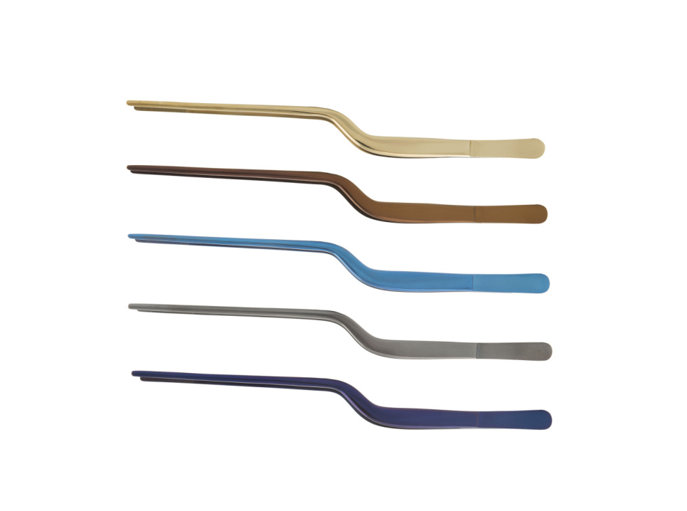 Plating tweezers in titanium, offset, different colors, 14 cm - 100% Chef in the group Kitchen appliances / Other kitchen appliances / Drying cabinet at KitchenLab (1532-28637)