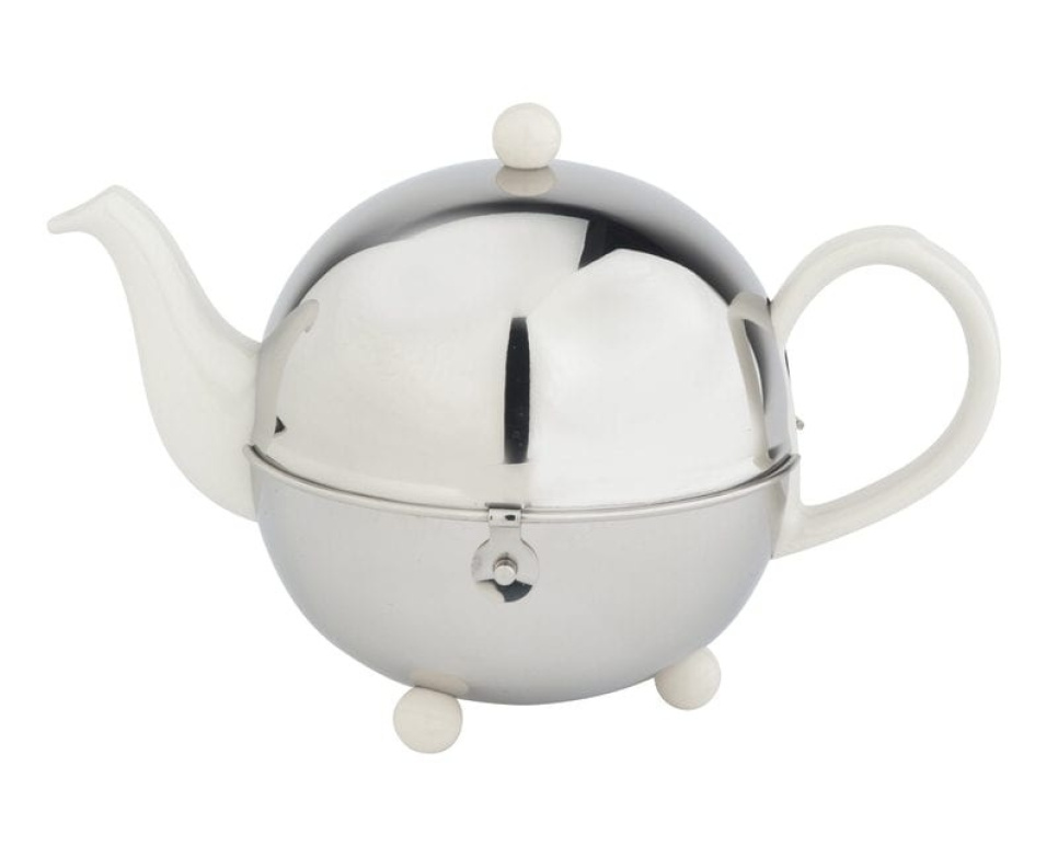 Cozy Romantic teapot white/polished steel, 1.3 litres - Bredemeijer in the group Tea & Coffee / Tea / Teapots at KitchenLab (1544-23918)