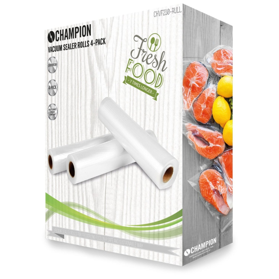 Vacuum bag on roll, 20 cm, 4-pack - Champion in the group Cooking / Sous vide / Zip & vacuum bags at KitchenLab (1576-15826)