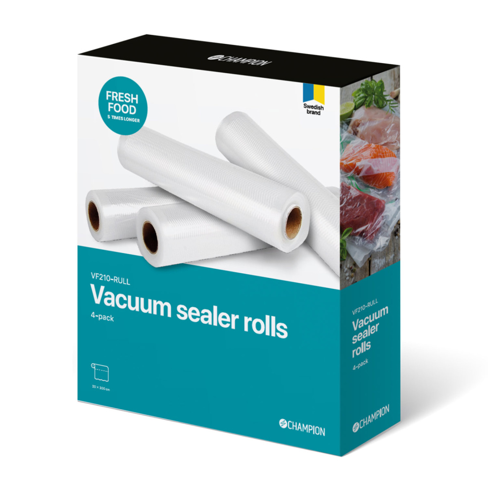 Vacuum bag on roll, 20 cm, 4-pack - Champion in the group Cooking / Sous vide / Zip & vacuum bags at KitchenLab (1576-15826)