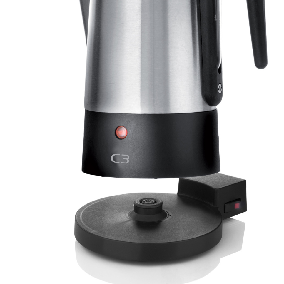 Perkolator, Gebürsteter Edelstahl, 6 Tassen – C3