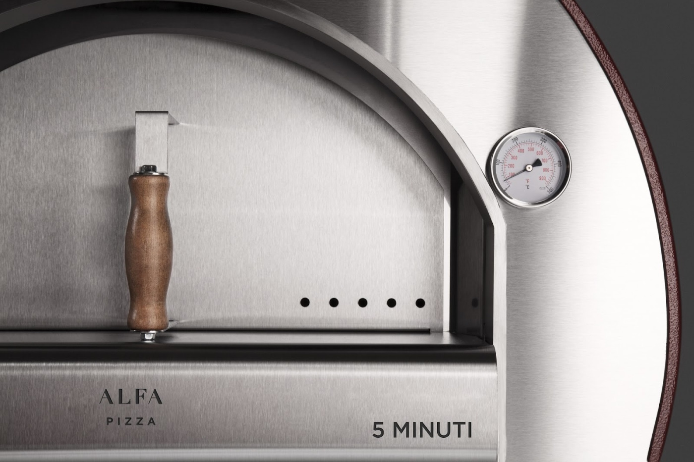 minute, wood-fired pizza oven, copper-coloured Alfa Forni