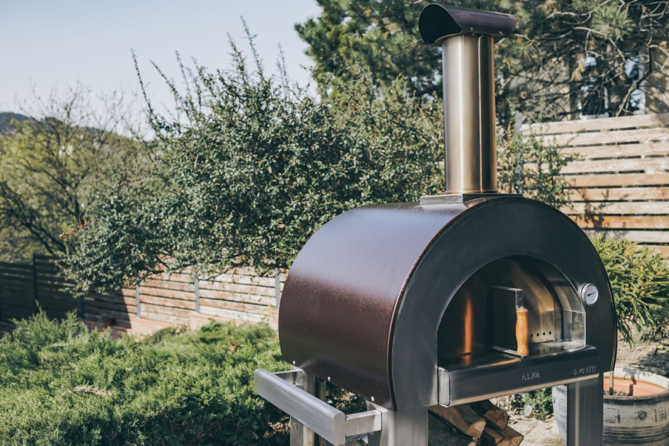 5 minute, wood-fired pizza oven, copper-coloured - Alfa Forni