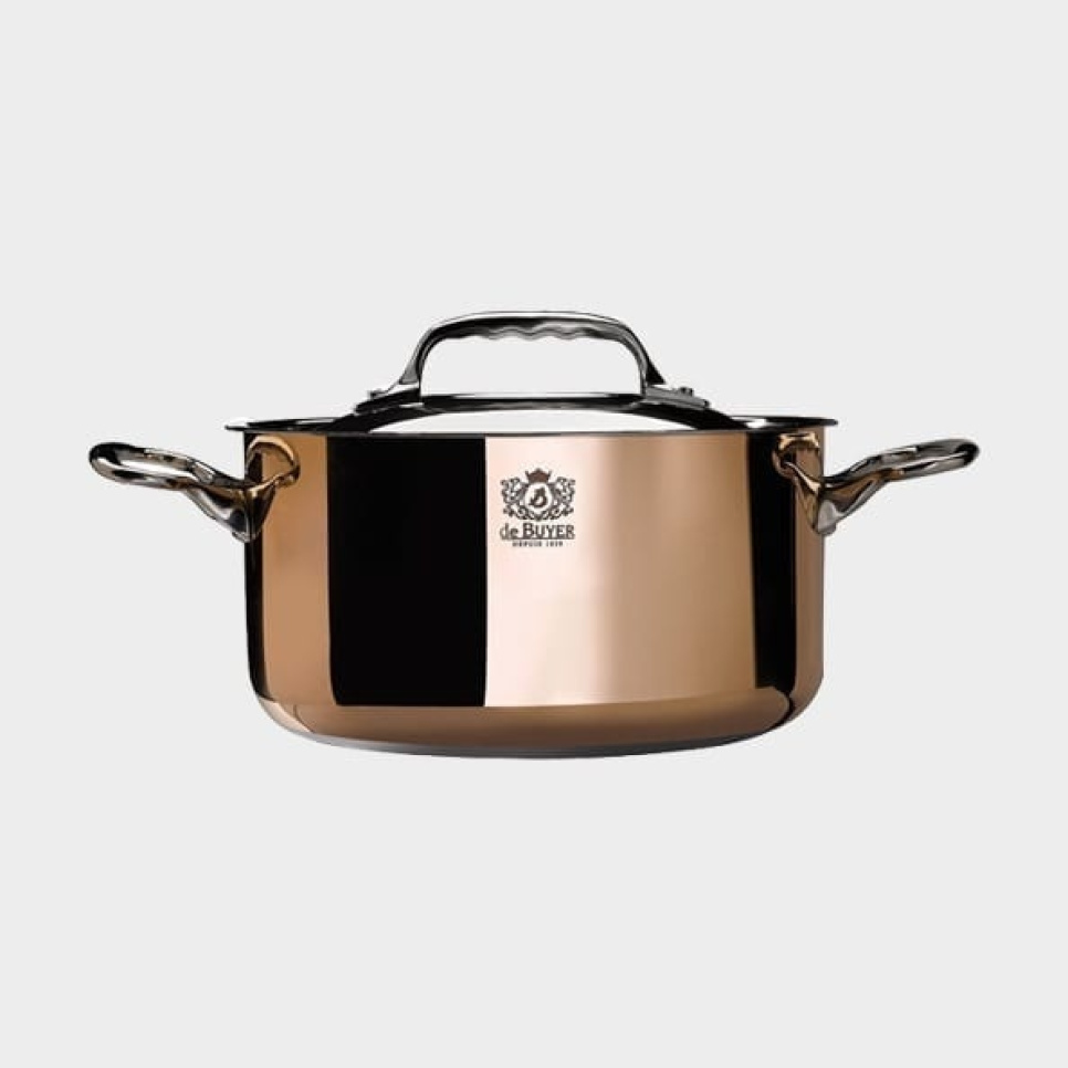 Marmite basse en cuivre avec fond à induction, Prima Matera - De Buyer dans le groupe Cuisine / Casseroles et poêles / Casseroles l\'adresse The Kitchen Lab (1602-16979)