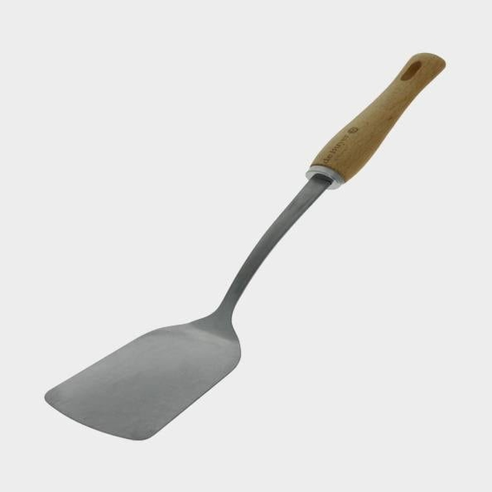 Poêle en inox avec manche en bois, B bois - De Buyer dans le groupe Cuisine / Ustensiles de cuisine / Spatules et grattoirs l\'adresse The Kitchen Lab (1602-17788)