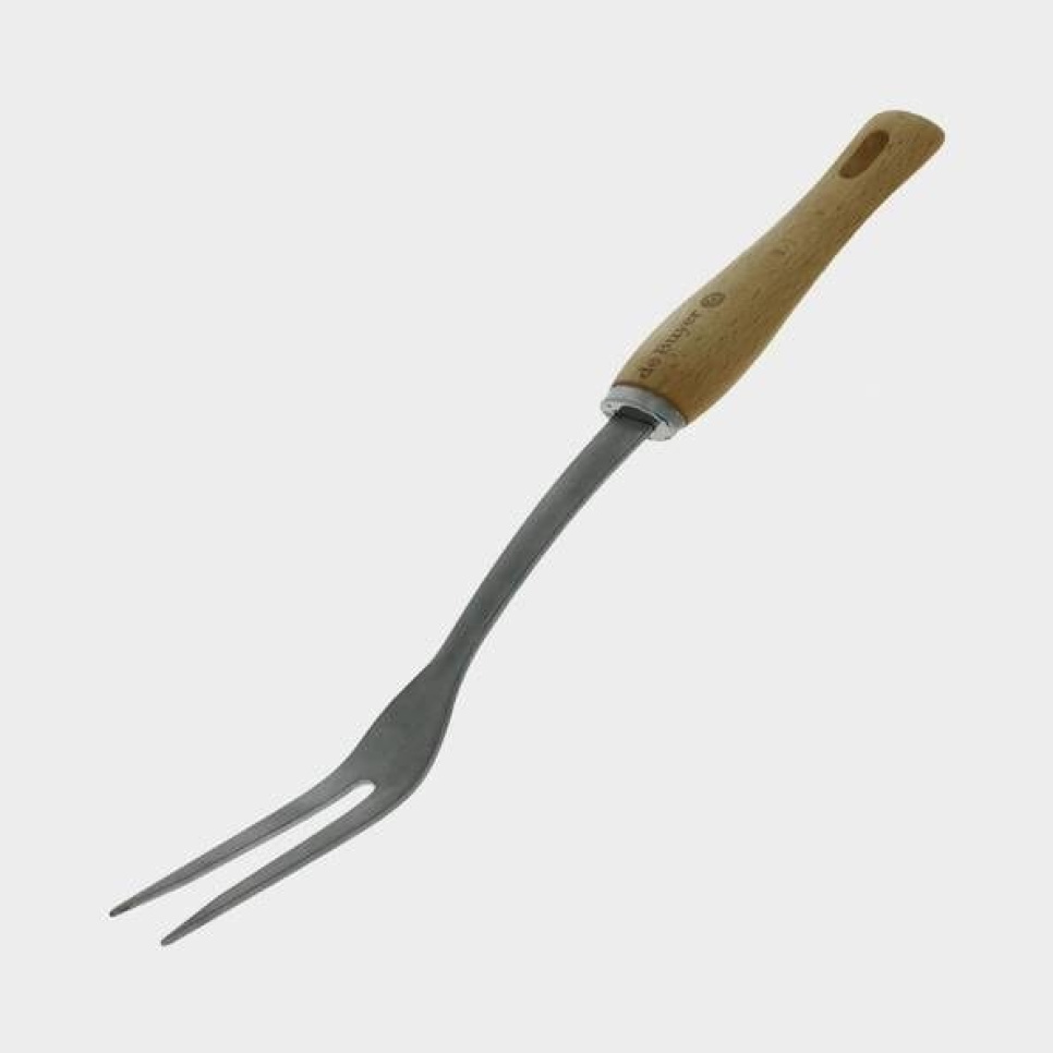 Steak fork in stainless steel with wooden handle, B bois - De Buyer in the group Table setting / Cutlery / Serving utensils at KitchenLab (1602-17793)