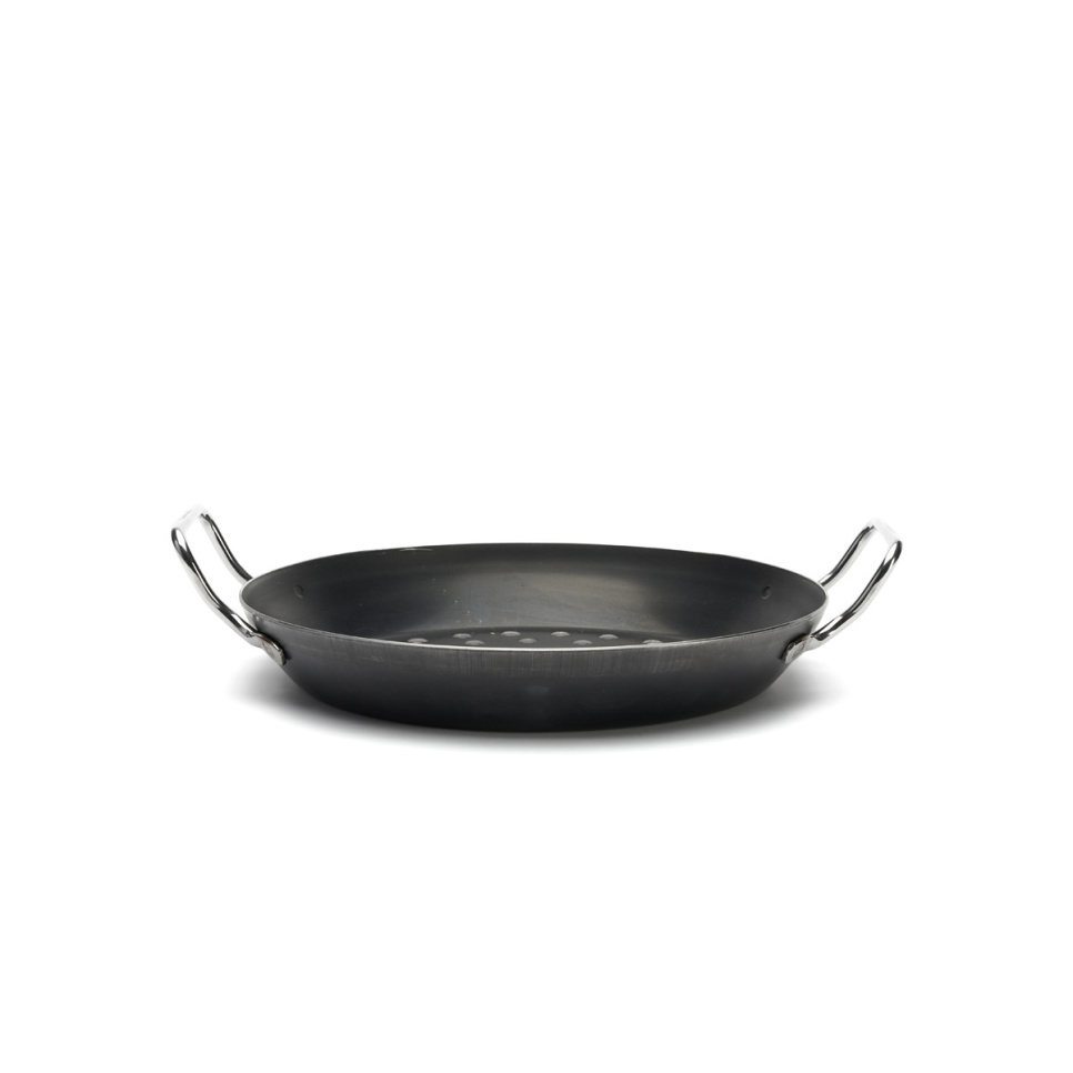 Perforated carbon steel pan to grill, Ø28cm - de Buyer