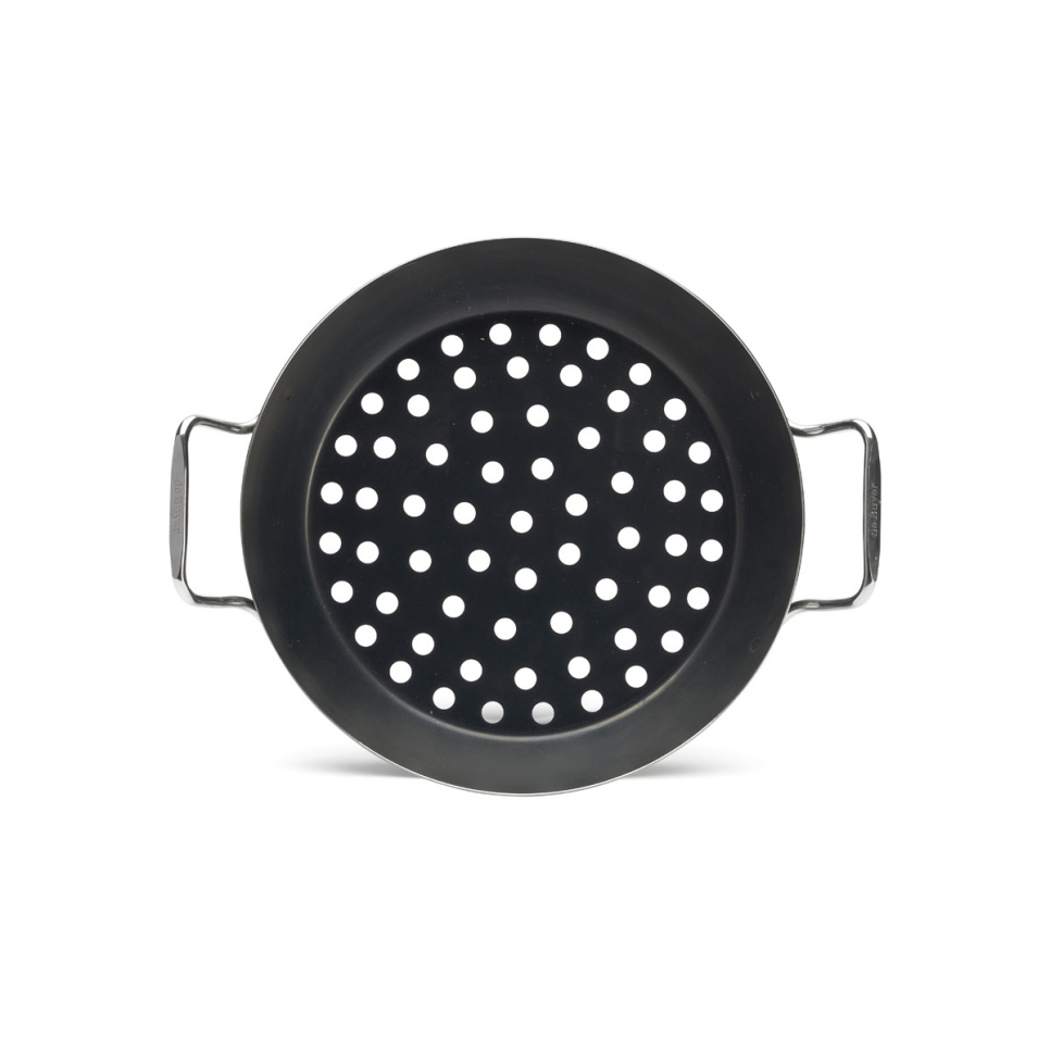 Perforated carbon steel pan to grill, Ø28cm - de Buyer