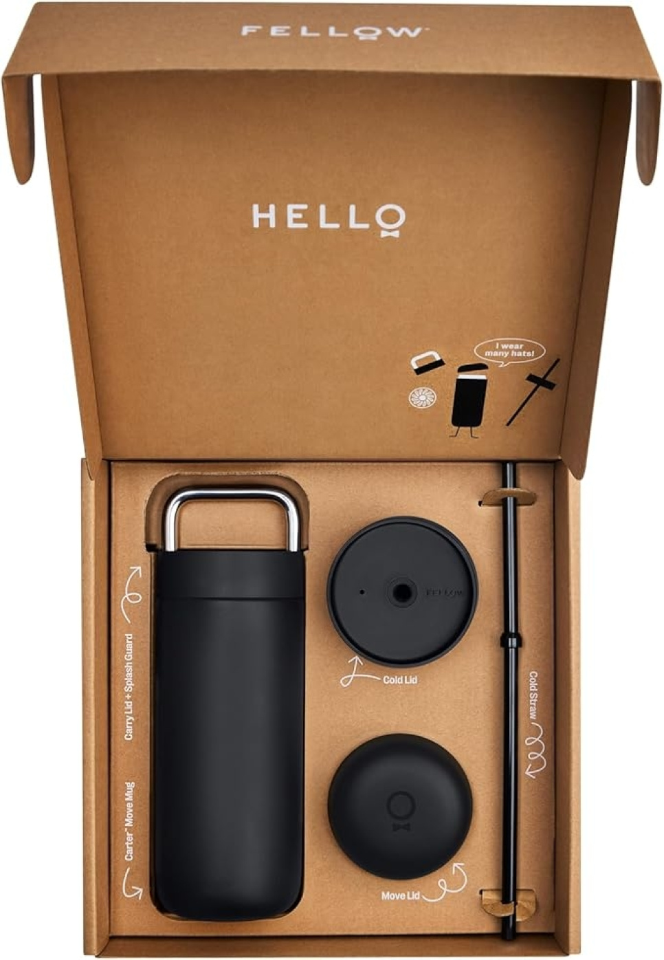 Thermos, Carter 3 in 1 Sip System, Matt Schwarz 16oz - Fellow