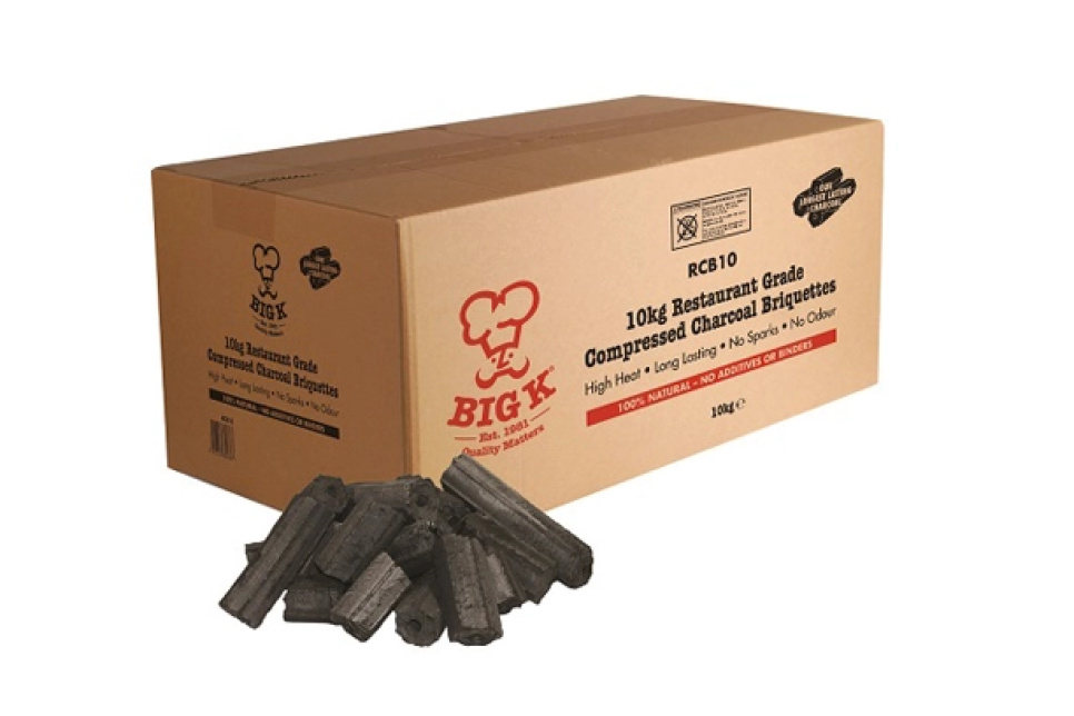 Barbecue briquettes 10 kg, restaurant quality - Big K in the group Barbecues, Stoves & Ovens / Barbecue charcoal & briquettes / briquettes at KitchenLab (1738-27506)