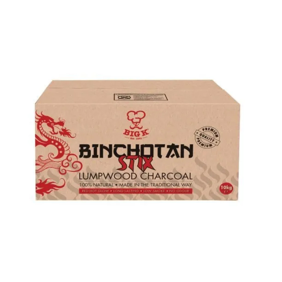 Binchotan, Binchostix 10kg - Big K in the group Barbecues, Stoves & Ovens / Barbecue charcoal & briquettes / charcoal at KitchenLab (1738-27590)