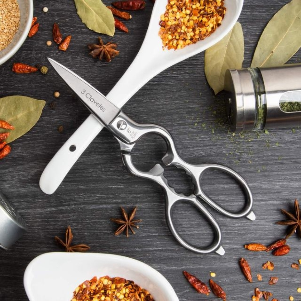 Multifunctional scissors in stainless steel - 3 Claveles