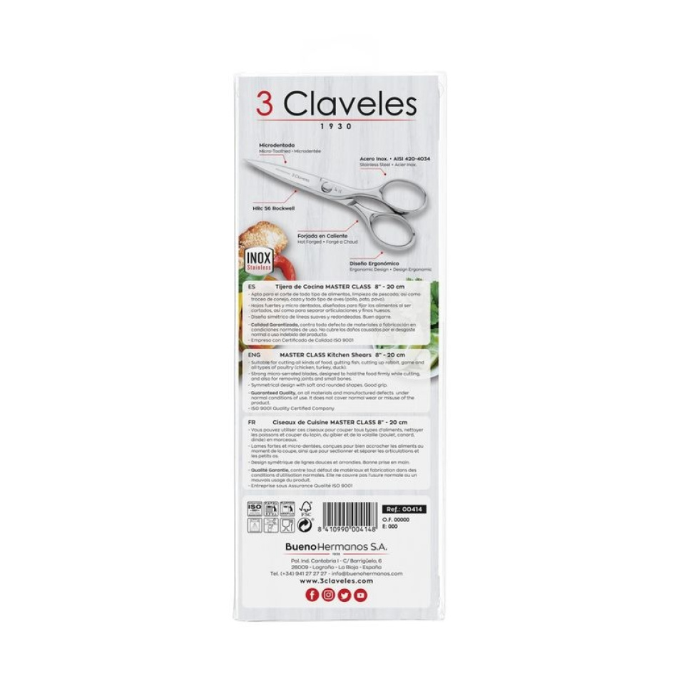 Kitchen scissors 20 cm, Class - 3 Claveles