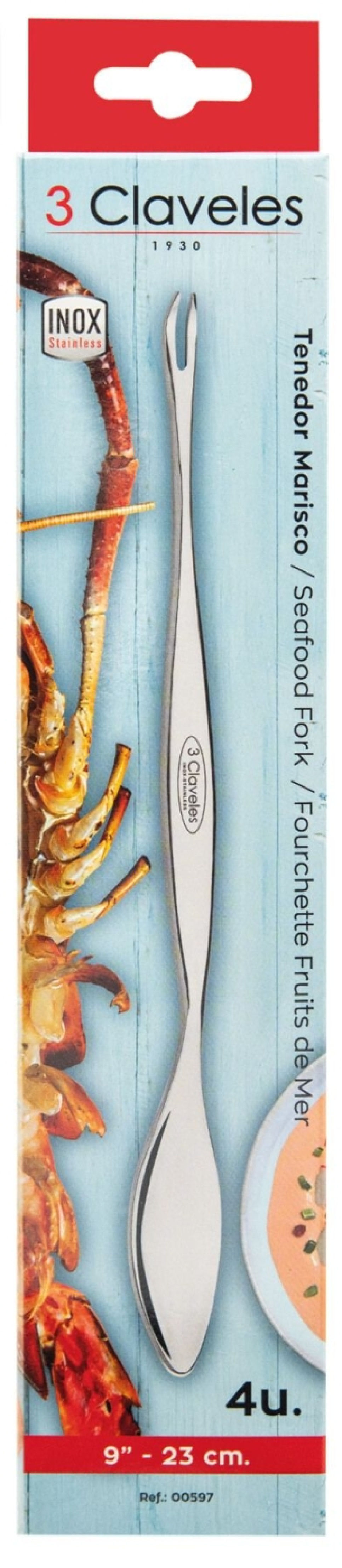 Seafood fork, 23 cm, 4-pack - 3 Claveles