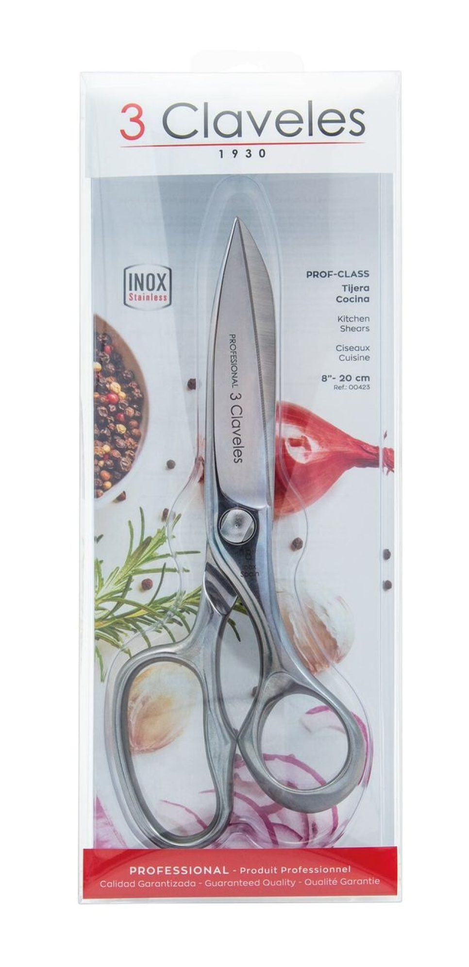 Ciseaux de cuisine en acier inoxydable, Prof-Class - 3 Claveles