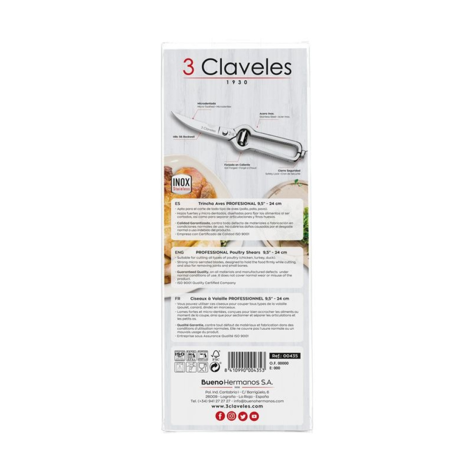 Professionelle Geflügelschere mit Feder - 3 Claveles