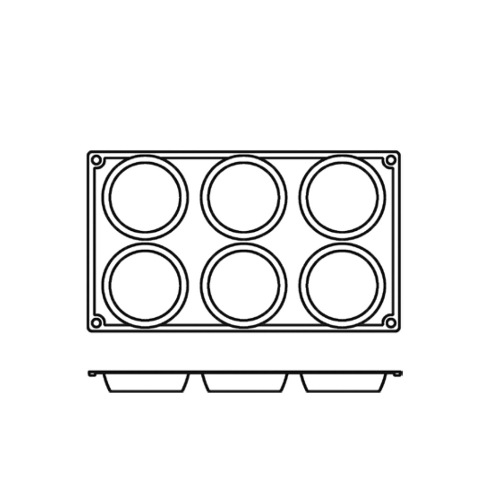 Baking tin in silicone, low cylinder, 6 pcs - Pavoni