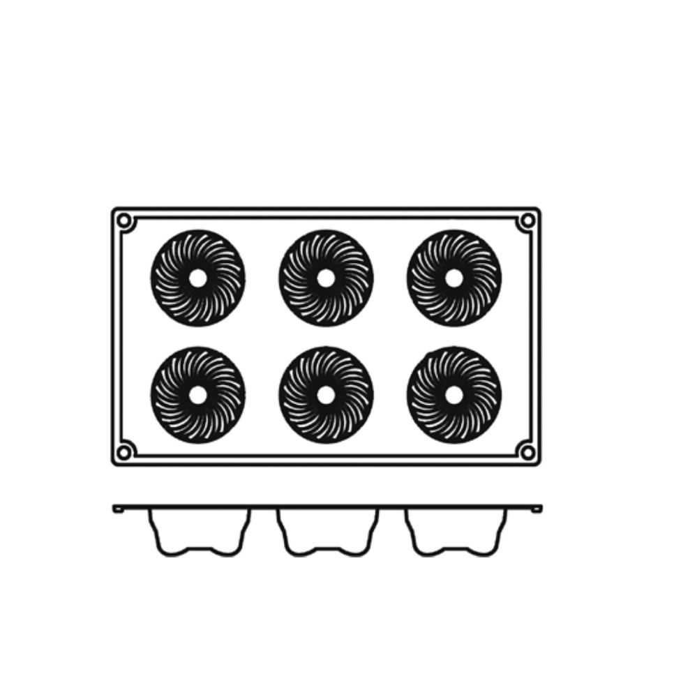 Baking tin in silicone, sugar cookie tin, 6 pcs - Pavoni