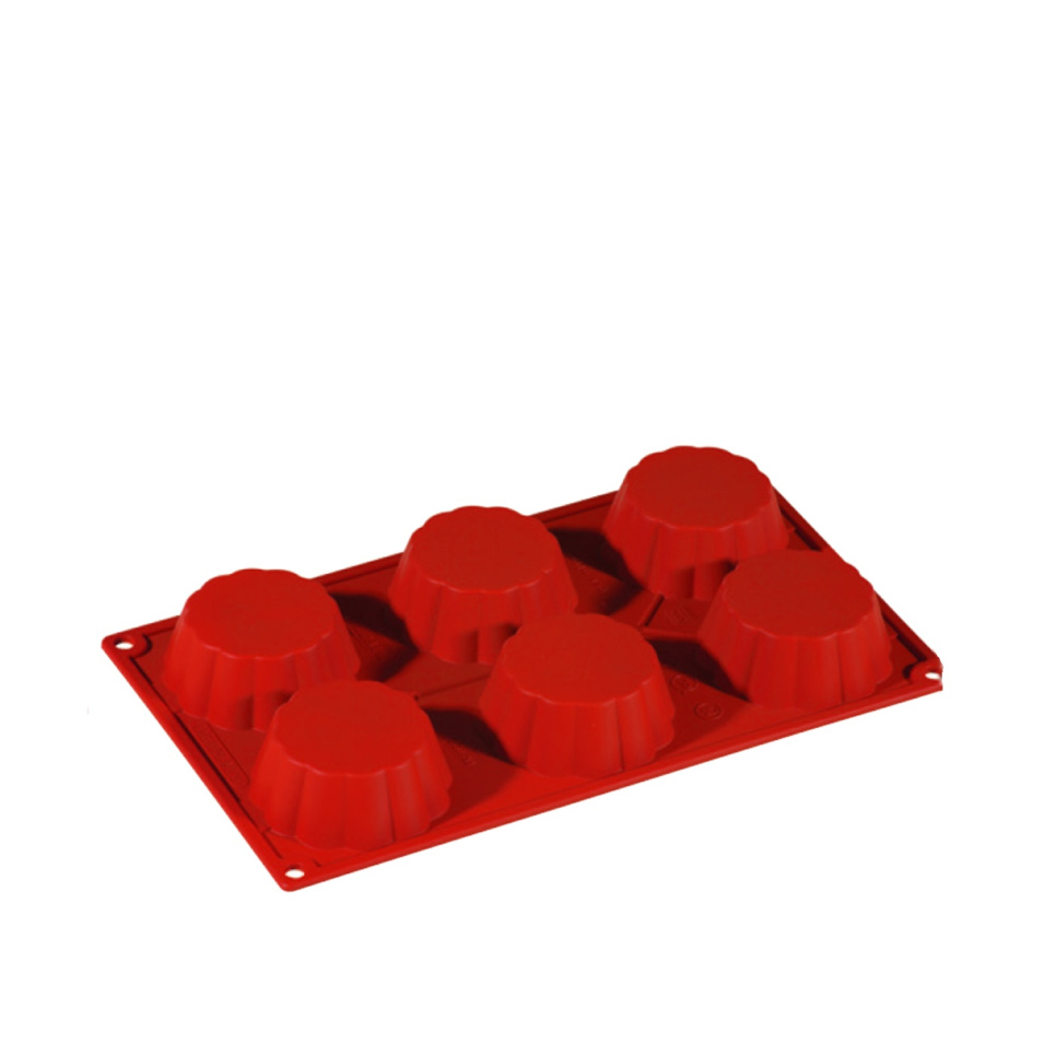 Moule à pâtisserie en silicone, brioche peu profonde, 6 pcs – Pavoni dans le groupe Pâtisserie / Moules / Moules en silicone l\'adresse The Kitchen Lab (1827-13660)