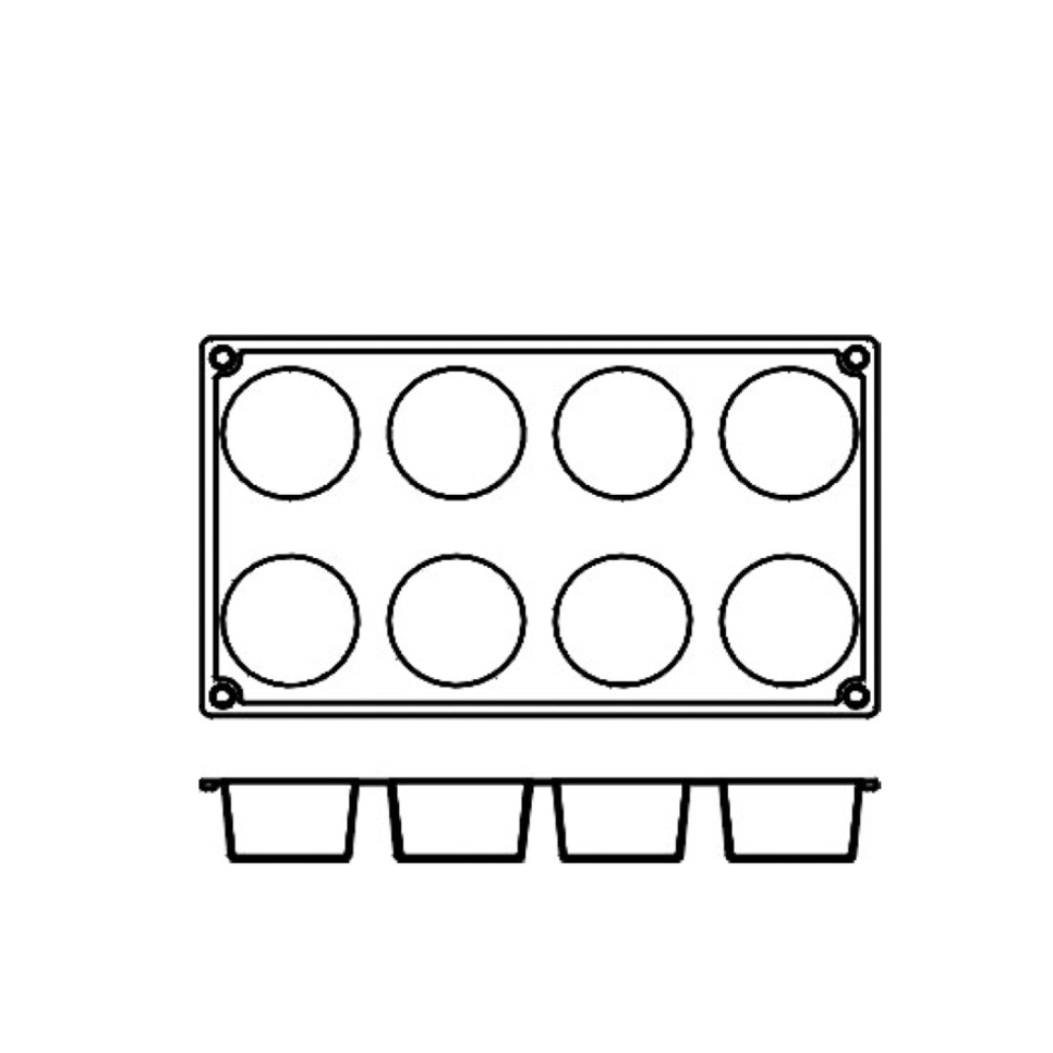 Baking tin in silicone, cylinder, 8 pcs - Pavoni
