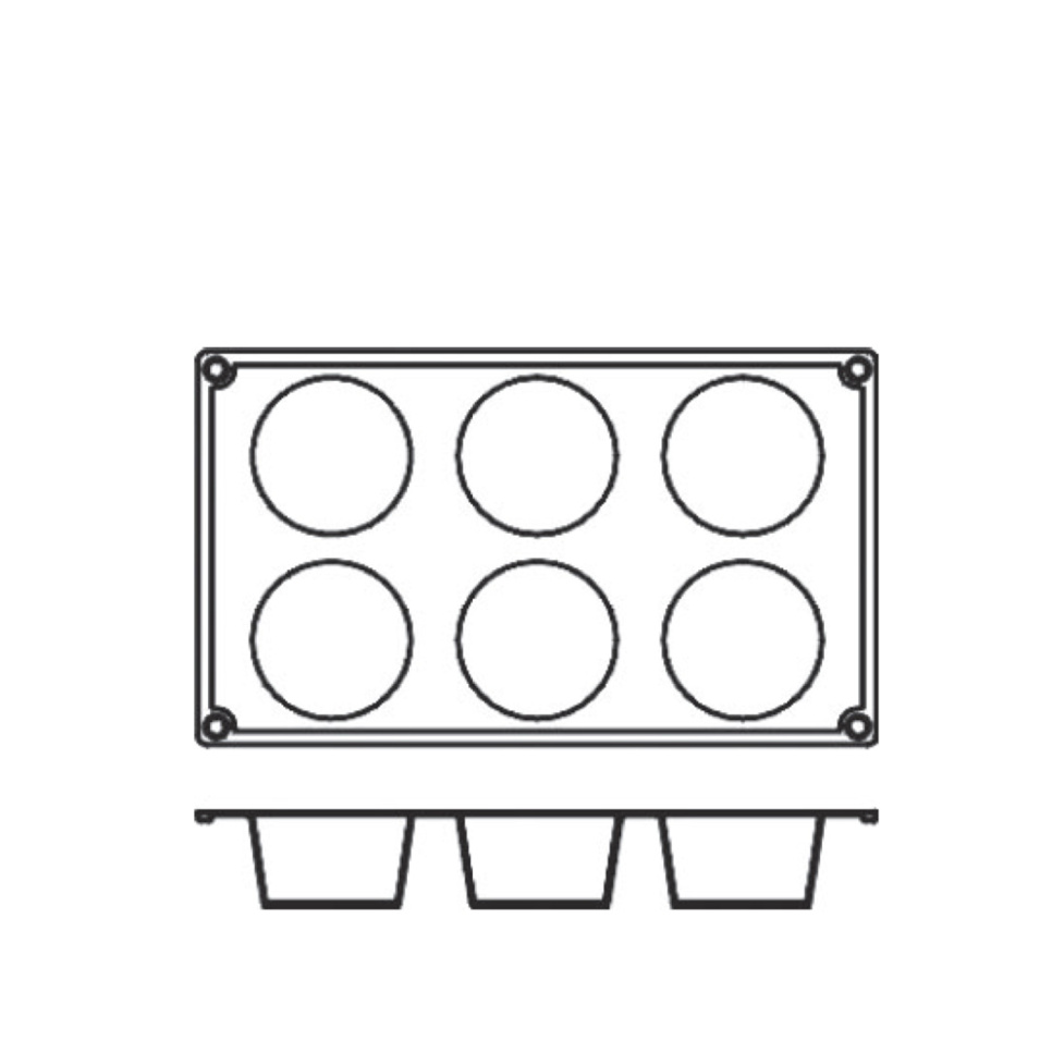 Moule à pâtisserie en silicone, cylindre, 6 pcs - Pavoni