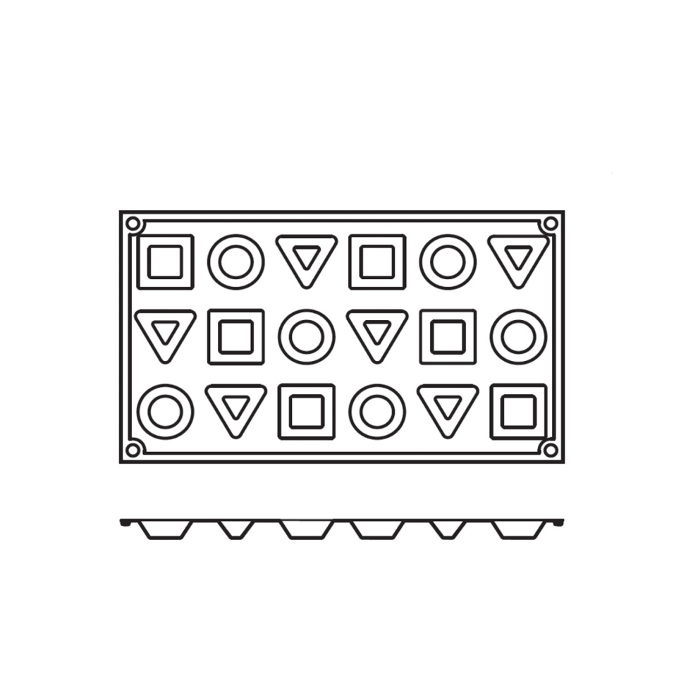 Baking tin in silicone, round, square, triangle 18 pcs - Pavoni