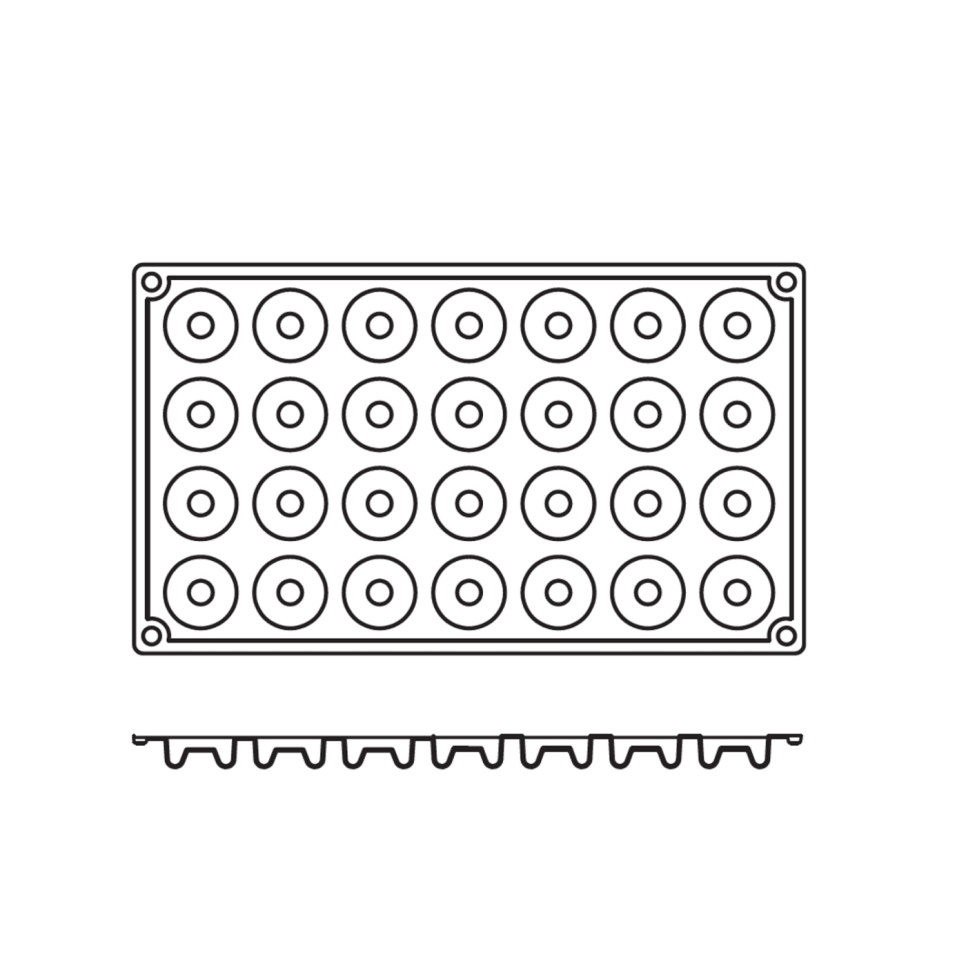 Baking form in silicone, small savarin, 28 pcs - Pavoni