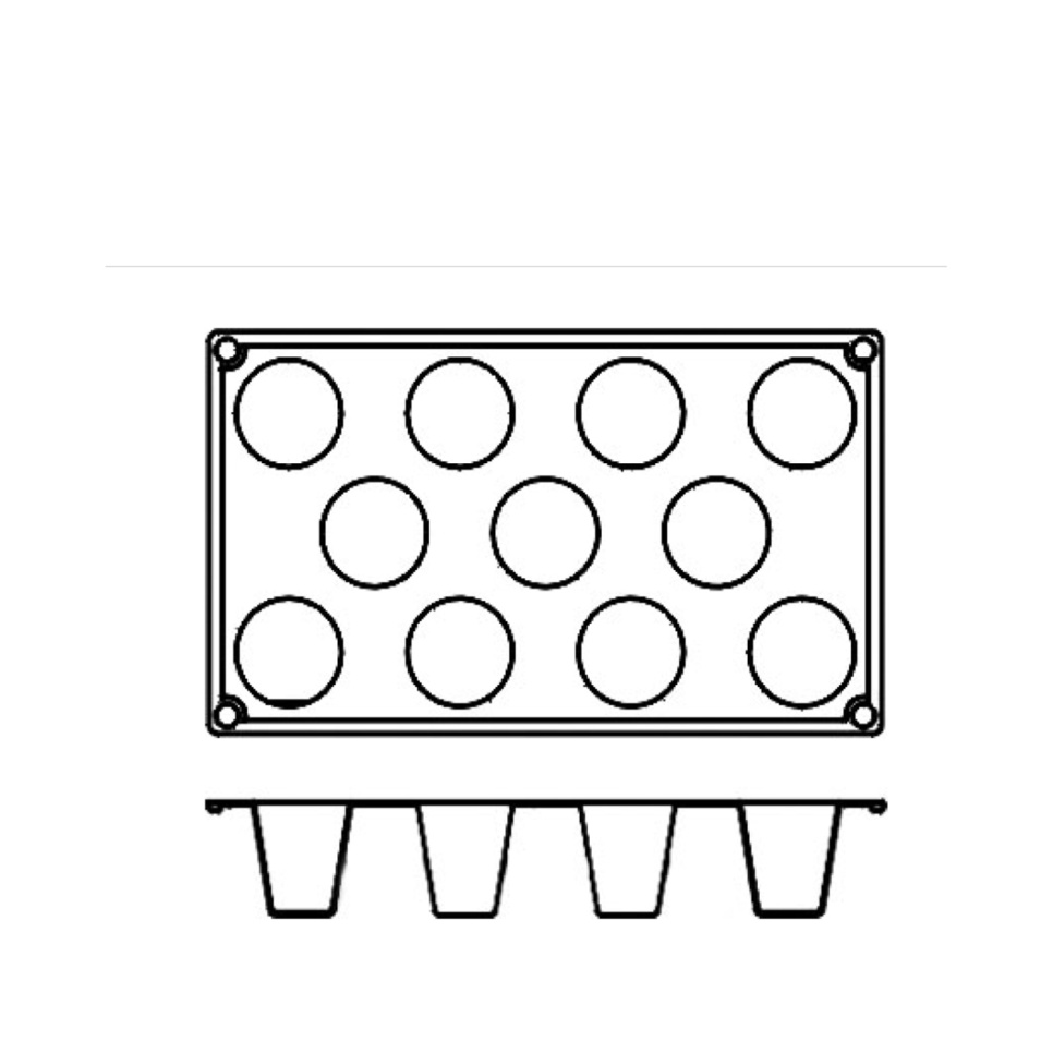 Baking mould in silicone, cone, 11 pcs - Pavoni