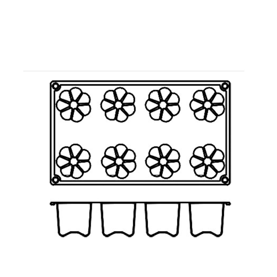 Baking mold in silicone, Bavarian, 15 pcs - Pavoni