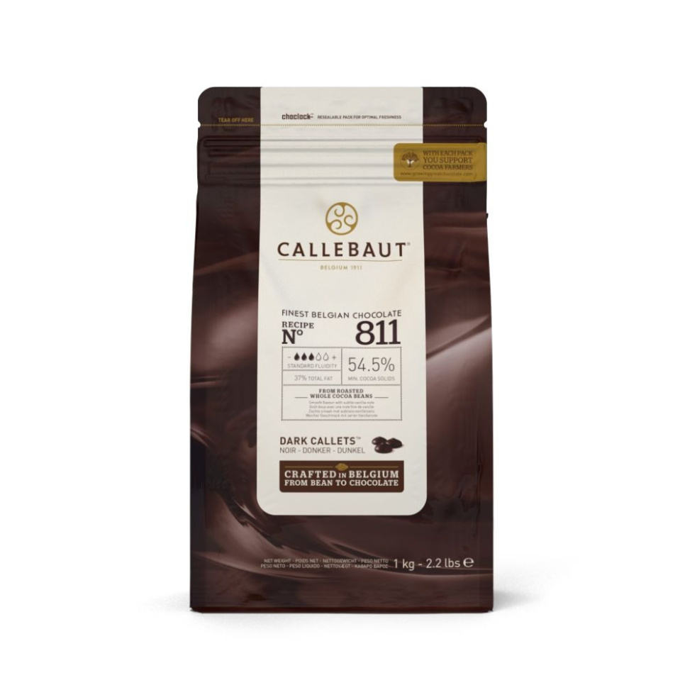 Couverture, dark chocolate 54.5%, pellets, 1 kg - Callebaut in the group Baking / Baking utensils / Chocolate utensils at KitchenLab (1827-25845)
