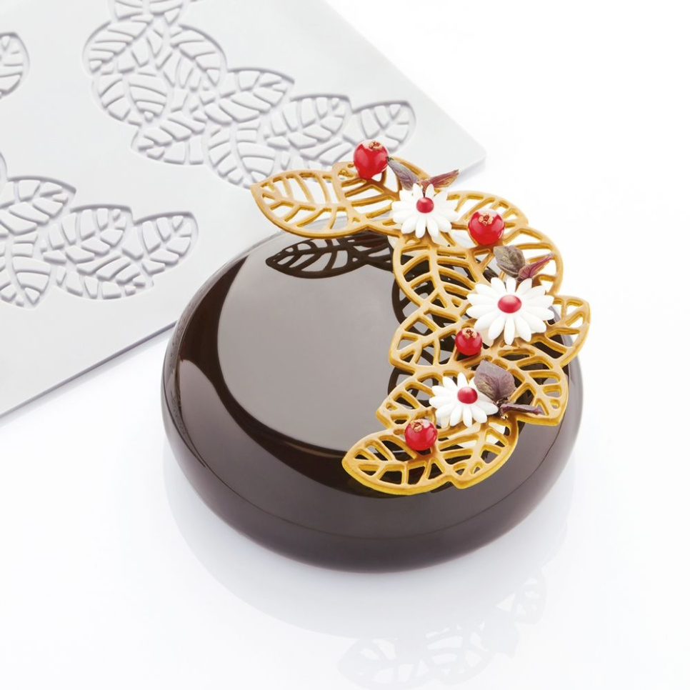 Silikonform für Tuile PR001, Blätter im Kranz, Pavodecor - Pavoni in der Gruppe Backen / Backformen / Silikonformen bei The Kitchen Lab (1827-27483)