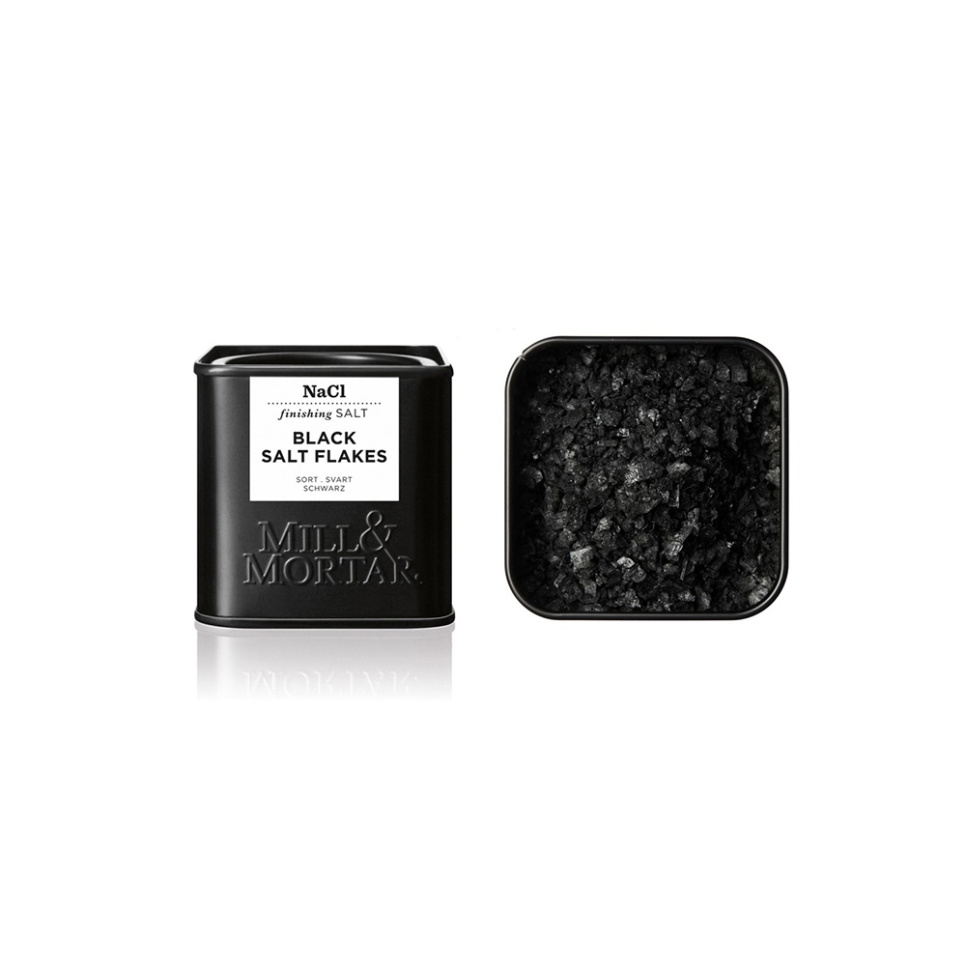 Sel noir en flocons, 80 grammes - Mill & Mortar dans le groupe Cuisine / Épices et Arômes / Sel l\'adresse The Kitchen Lab (1840-21829)